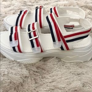 Slip in strap sandals